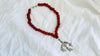 Silver Yalalag Cross Necklace. Red Glass Nepalese Beads. 2188