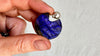 Labradorite Flat Hoop Earrings. Violet. Sterling Silver. 1155