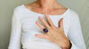 Amethyst Botanicals Ring. Size 7. Stupendously Crafted Sterling Silver. 4142