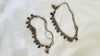 Vintage Pair of Indian Silver Anklets. Sterling Silver and Crystal Jewelry. So Beautiful! 4191