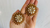 Gold Plated Indian Post Earrings. 24kt Gold Plated. Sterling Silver. Vermeil