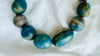 Blue Onyx Beaded Necklace. Sterling Silver. 2518