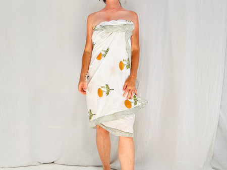 Block Print Sarong. Jaipur India. Cover-up. Cotton.