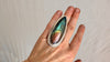 Oversized Labradorite Ring. Fantastic Flash. 7.75