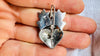 Oaxaca Love Bird Earrings with Hearts. Handmade Sterling Silver. Mexico. Frida Kahlo H+B1