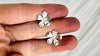 Silver Flower Post Earrings. 0651