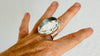 Sterling Silver Quartz Cocktail Ring, Adjustable Size, Taxco Artisan Made. 4257