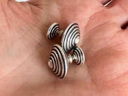 Silver Barbell Earrings. Thailand. 1010