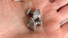 Silver Barbell Earrings. Thailand. 1010
