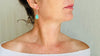 Santo Domingo Pueblo Turquoise Earrings. Kewa. Native American. 2761
