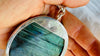 Labradorite Pendant Necklace. Heavy Sterling Silver Chain. 4447