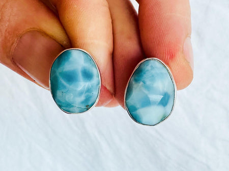 Faceted Larimar Earrings I Sterling Silver Jewelry I Unique Gemstone Jewelry I Gifts for Her AP-316