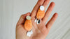 Orange Clam & Sterling Silver Earrings. Handmade Designer Jewelry 2410