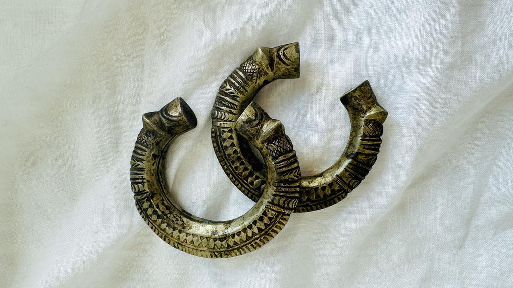 Pair Vintage Tribal Cuff Bracelet. India. 2794