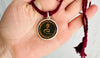 Antique Hindu Snake Amulet Necklace. Hand-Painted Serpent on Sterling Silver Pendant. 1016