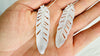 Carved MOP Feather Earrings. Mother-of-Pearl and Sterling Silver Jewelry. Atelier Aadya. 4176