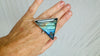 Oversized Labradorite Ring. Gorgeous Blue Stone. Adjustable Designer Ring. 4032
