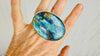 Adjustable Labradorite Sterling Silver Cocktail Ring. 4020