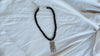 Monte Alban Pendant on Black Jade Necklace. Sterling Silver. Oaxaca, Mexico. Zapoteco. 2848
