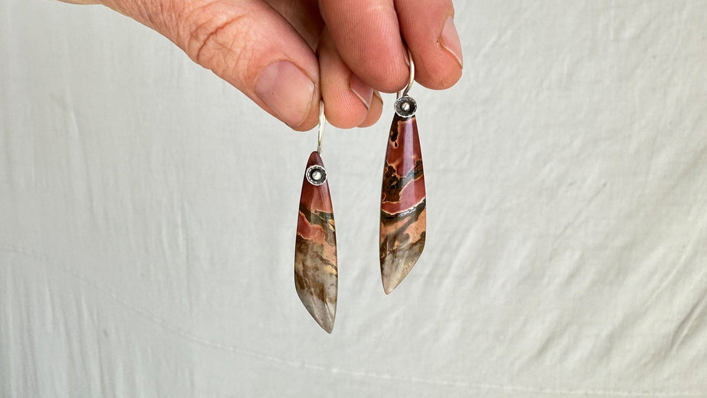 Picasso Jasper Earrings. Sterling Silver. 0636