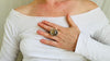 Oversized Faceted Prasiolite Cocktail Ring | Handmade Adjustable Sterling Silver | Unique Gemstone Jewelry. 4188