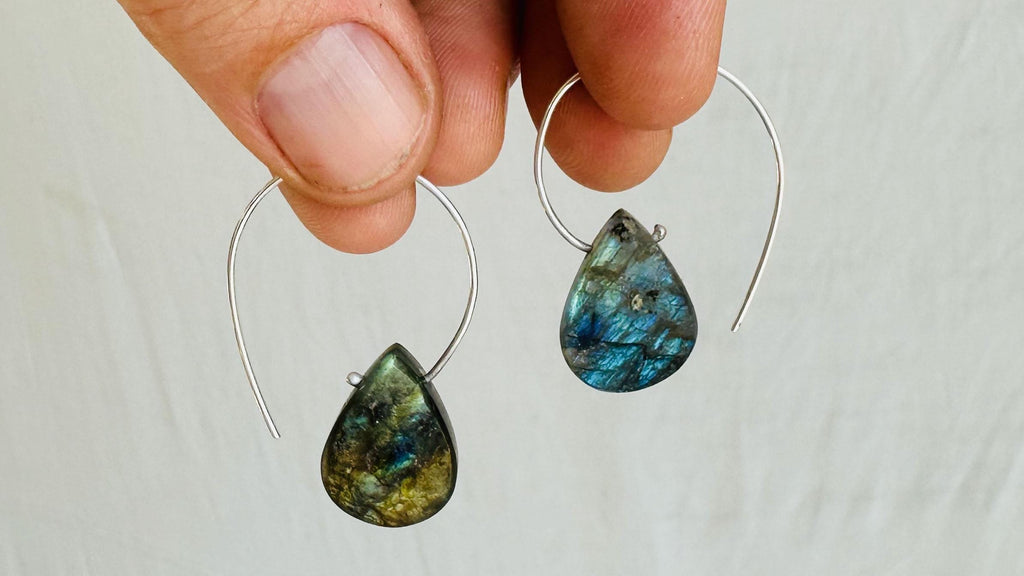 Labradorite Earrings. Sterling Silver. 0668
