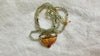 Gold Amulet & Green Sapphire Beaded Necklace. 20kt. 2074