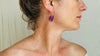 Amethyst Hoop Earrings. Sterling Siler Handmade Jewelry. Atelier Aadya. Exact Pair. 2717