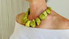 Green Serpentine Necklace. Large Organic Shapes with Handmade Sterling Silver Beads.