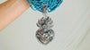Sacred Heart Turquoise Necklace. Handcrafted Sterling Silver Pendant on a Multi-Strand Necklace.