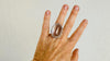 Natural Quartz Ring. Oversized. Botanicals. Size 7. 4139