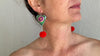 Alebrije Heart and Pompom Earrings. Sterling Silver. Atelier Aadya. 0617