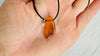 Amber Pendant Necklace on a Leather Cord with Sterling Silver. 1401