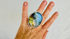 Oversized Labradorite Cocktail Ring. Blue and Green Flash Jewelry. 4293.