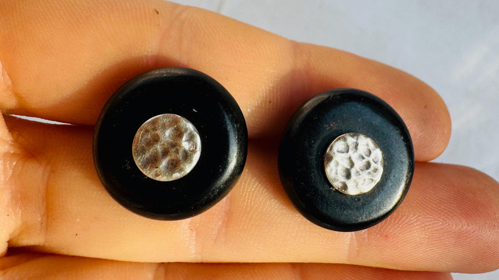 Black Jade Earrings. Sterling Silver Posts. SCRATCH N DENT 2840