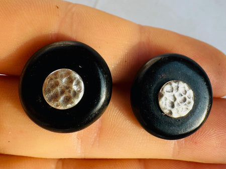 Black Jade Earrings. Sterling Silver Posts. SCRATCH N DENT 2840