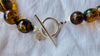 Long Amber Beaded Necklace with Sterling Silver. Graduated. Knotted. 2883.