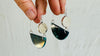 Chrysocolla & Sterling Silver Media Luna Earrings. 2493