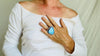 Oversized Labradorite Ring. Fantastic Quality. Gorgeous Blue. Adustable. 0713