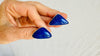 Lapis Lazuli Traingle Earrings. Sterling Silver. 2601