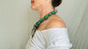 Turquoise Beaded Necklace, Milagro Sacred Heart Pendant. Sterling Silver.