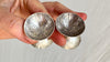 Large Silver Barbell Earrings. Thailand. Faux Tunnels. 1019