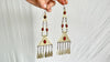 Vintage Turkmen Silver Goldwashed Earrings. Epic Beauties. 1288