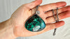 Azurite Malachite and Silver Pendant Necklace. Sterling Silver Chain. 2296