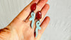 Carnelian & Amazonite Serpent Earrings. Sterling Silver. Post Earrings. 1342