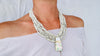 White Multi-Strand & Abalone Shell Necklace. Native American