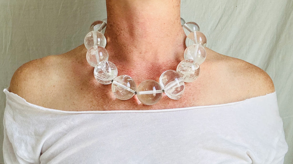 Skully Quartz & Silver Necklace. Atelier Aadya. 2475