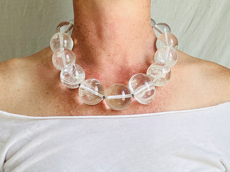 Skully Quartz & Silver Necklace. Atelier Aadya. 2475