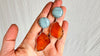 Carnelian & Amazonite Earrings. Sterling Silver. Post Earrings. 1370