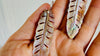 Carved MOP Feather Earrings. Mother-of-Pearl and Sterling Silver Jewelry. Atelier Aadya. 2736